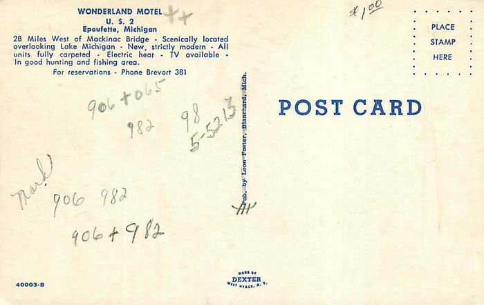 Wonderland Motel - Old Postcard Photo